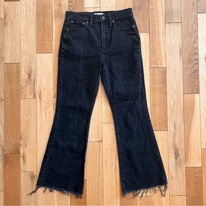 Madewell Womens Black Perfect Vintage Flare Cutoff Jean High Rise Size 27x28